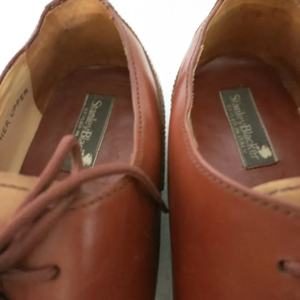 Stanley Blacker Split Top Two Tone Leather Dress Men's Footwear Oxfords Sz 15 M